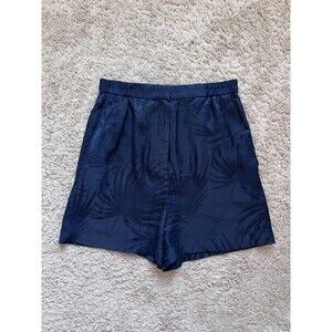 COS Women's Silk Blend Jacquard Shorts in Navy Size XS